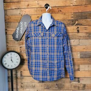 Columbia men's omi-shade plaid long sleeve button up shirt size L